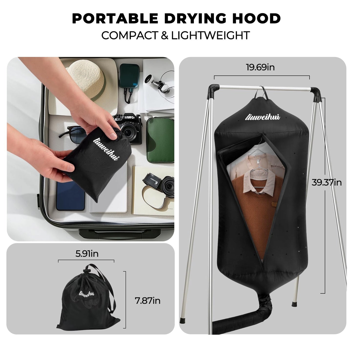 portable clothes dryer–Travel Clothes Dryer – Ideal for Small Loads of Lightweight Garments, Plus Small Items Like Underwear and Socks