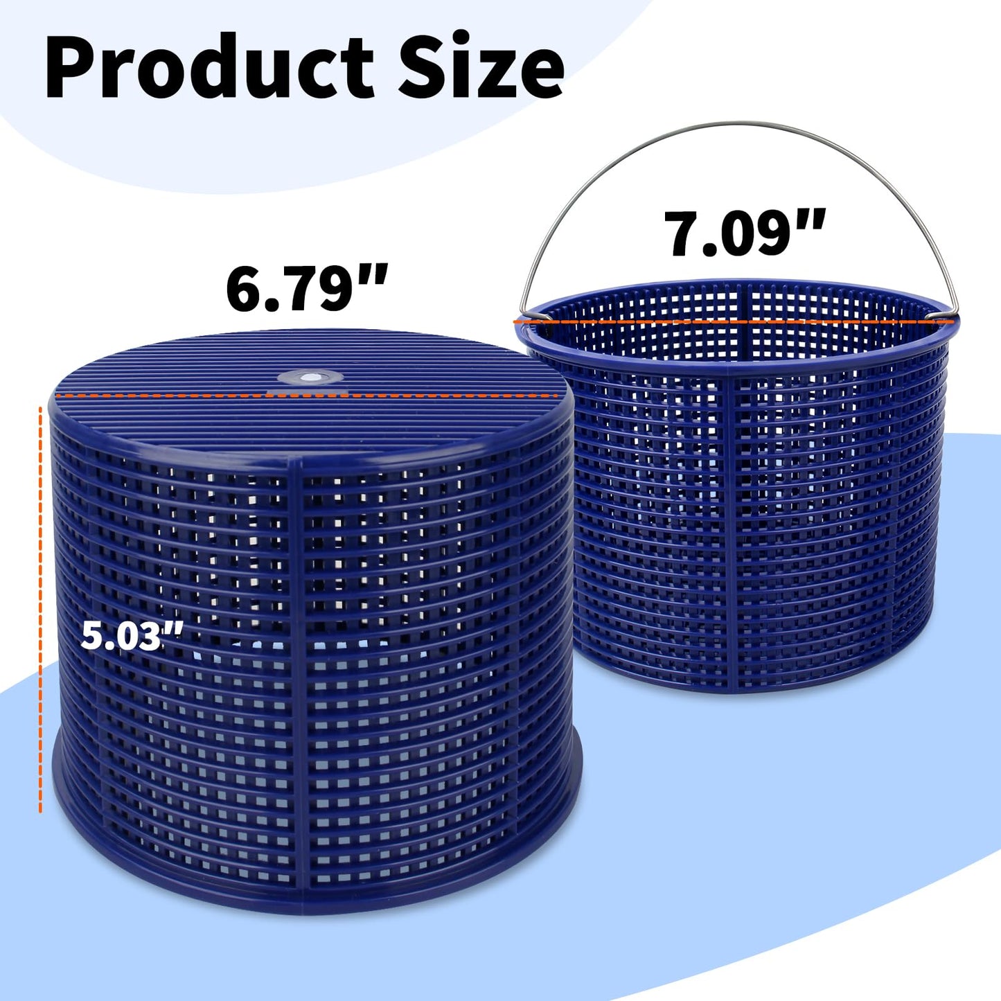 Pulems Pool Skimmer Basket Replacement for Hayward SPX1082CA & Aladdin B-152 Skimmers, Skimmer Basket for Inground Pool Replace SP1083 SP1084 1085 1086 SP1075 Baskets - Upgrade Basket with Handle