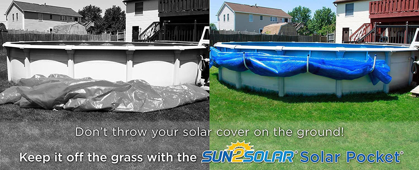 Sun2Solar Solar Pocket Cover Holder 5-Piece Set | U-Shaped Hooks Keep Solar Blankets Off The Ground | Easy Storage & Retrieval | for Steel-Wall Above-Ground Swimming Pools (Stationary/Non-Swivel)