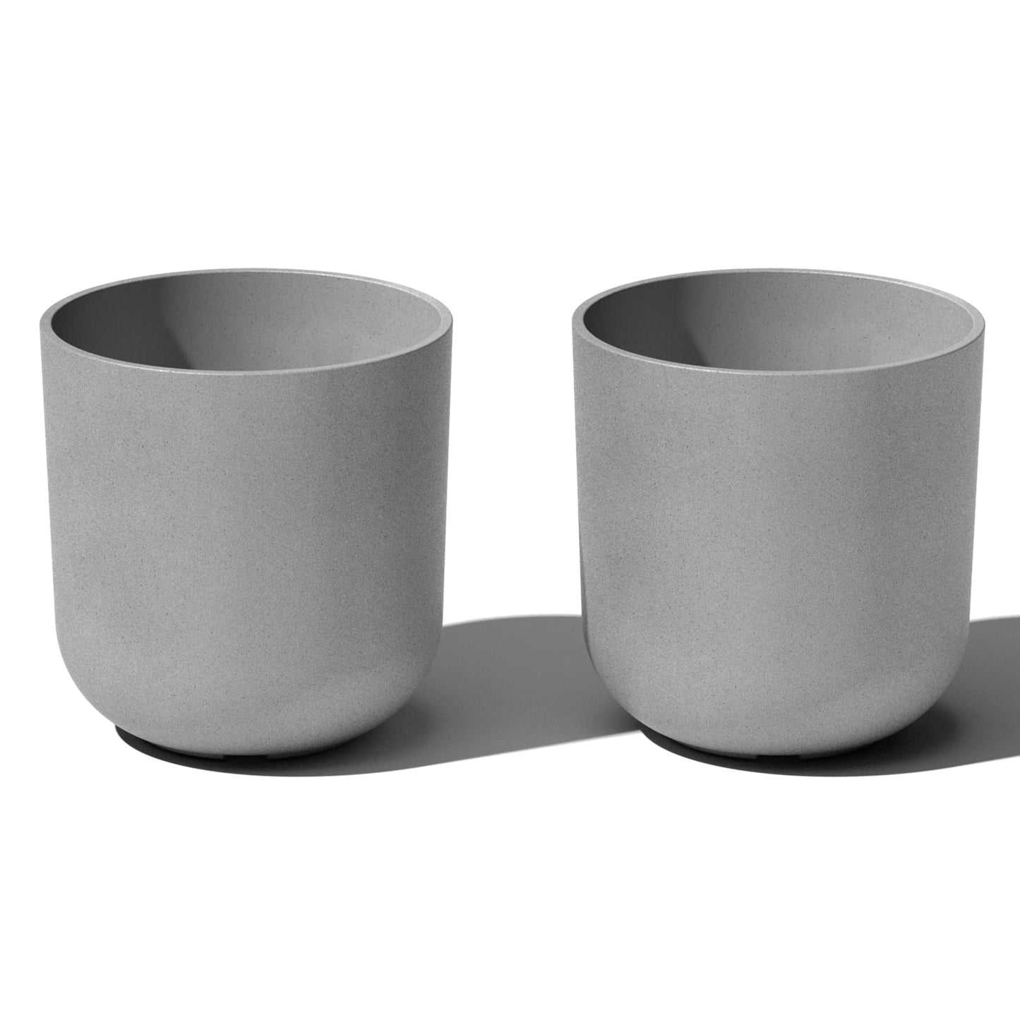 Veradek Round Lima Plastic Planter Pots for Indoor/Outdoor Garden Use, Gray, Suitable for Small to Large Succulent Plants, Flowers, Modern Interior Plants