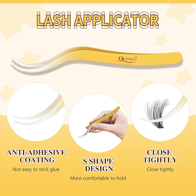 QUEWEL Lash Clusters Kit, 320Pcs 60D+80D 3D Lash Cluster Eyelash Extensions 12-18mm Lash Clusters Kit with Lash Bond and Seal and Lash Tweezers Easy DIY at Home(60+80D 3D Kit)