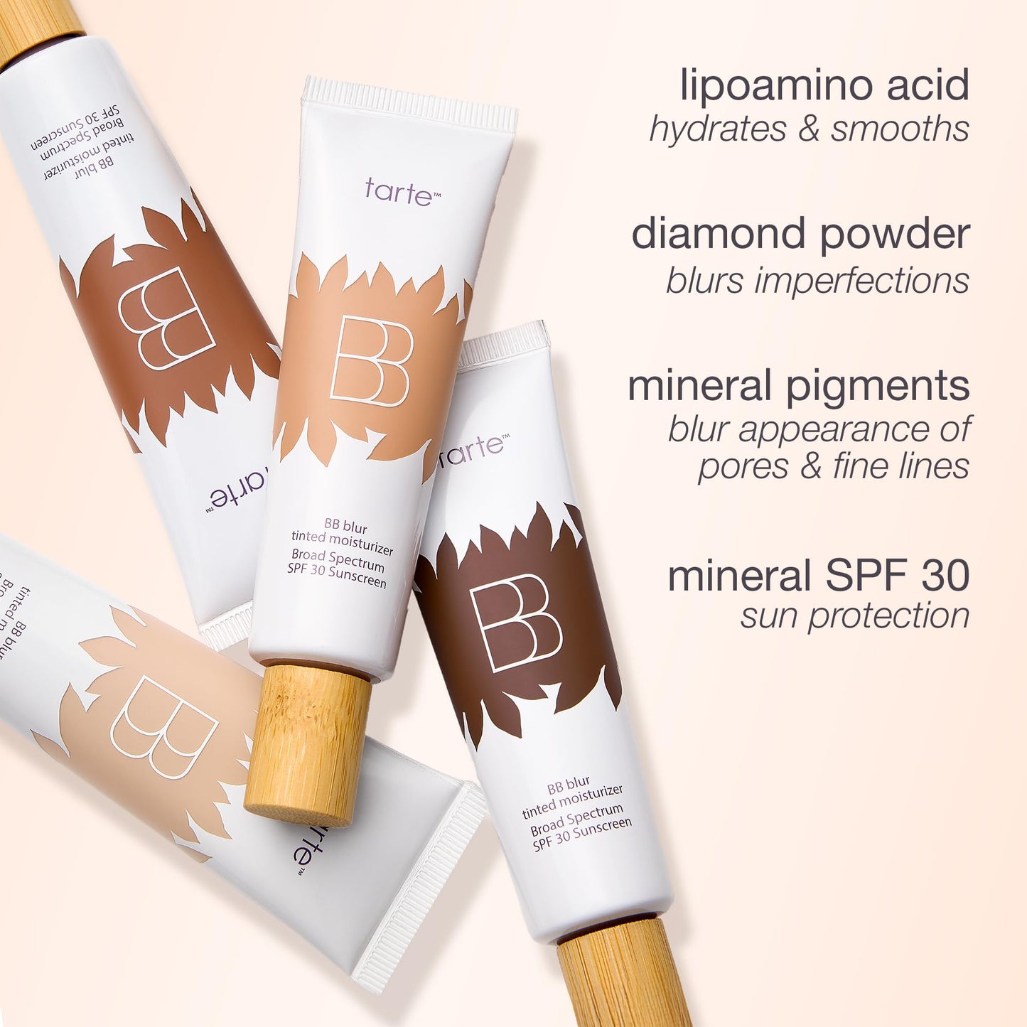 tarte BB blur tinted moisturizer Broad Spectrum SPF 30 – Medium Buildable Coverage with Natural Lightweight Matte Finish, Vegan & Cruelty-Free, full size, deep