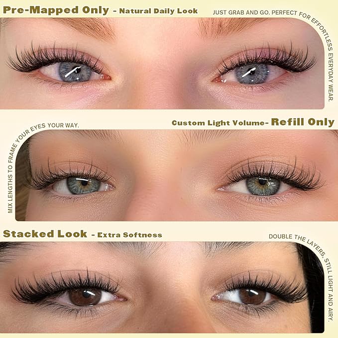 ALICE Natural Short Lash Clusters Wispy 8-12mm Cluster Eyelash Extensions Spiky Individual Lashes C-Curly Lash Extensions Thin Band Eyelash Clusters with Spikes