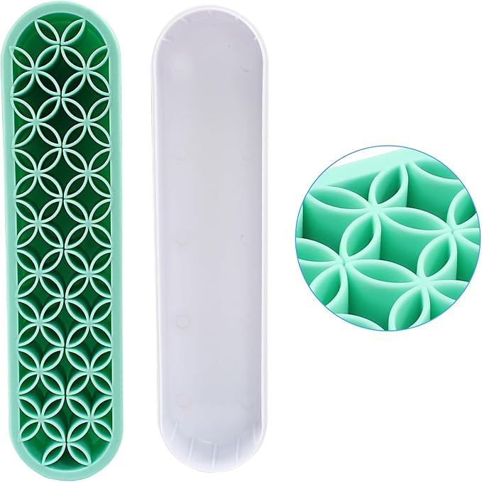 Green Silica gel Makeup Brush Holder Box Multi-Purpose Silica gel Make Up Brush Storage Stand Rectangle Multipurpose Painting Pen Holder for Brushes,Art Craft and Painting Brushes