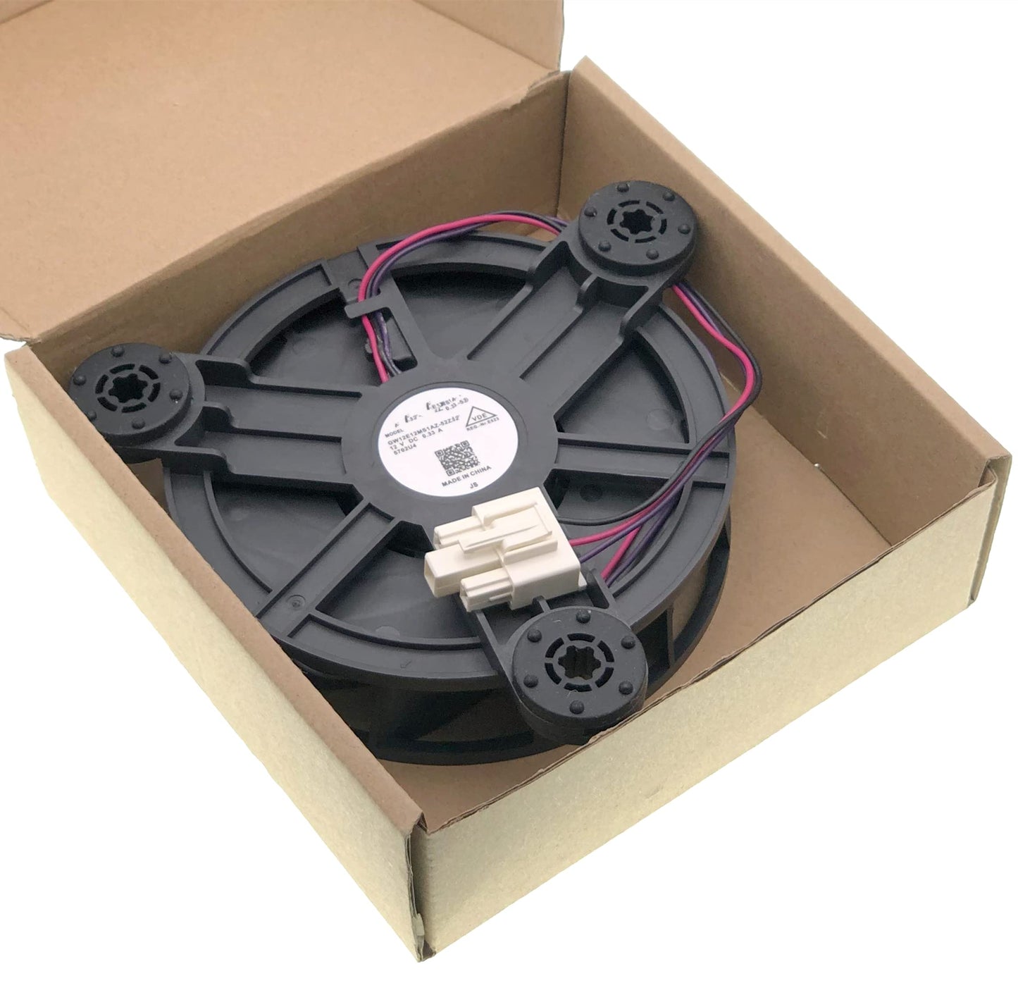 GW12E12MS1AZ-52Z32 Refrigerator Cooling Fan Motor Compatible with Haier Refrigerator，DC 12V 0.33A 3-Wire 5500RPM Size :120×120×38mm