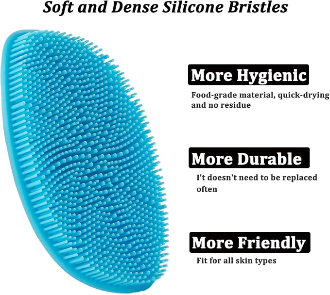 Silicone Face Scrubber, Blackhead Revomer Facial Cleansing Brush Manual Face Washing Brushes,Gentle Exfoliator & Massage Skin Care Tool for Men Women Deep Cleansing and Exfoliating,2 Pack