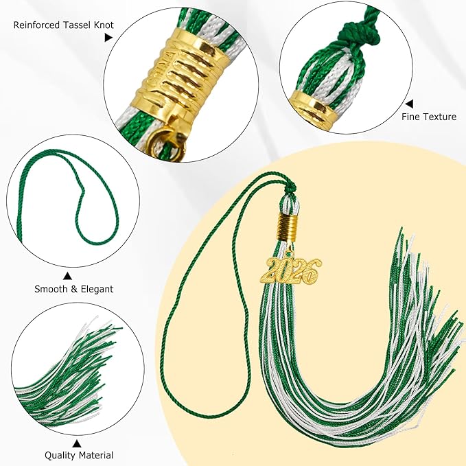 GraduationMall Single&Multiple Color Graduation Tassel with 2026 Year Charm 9"