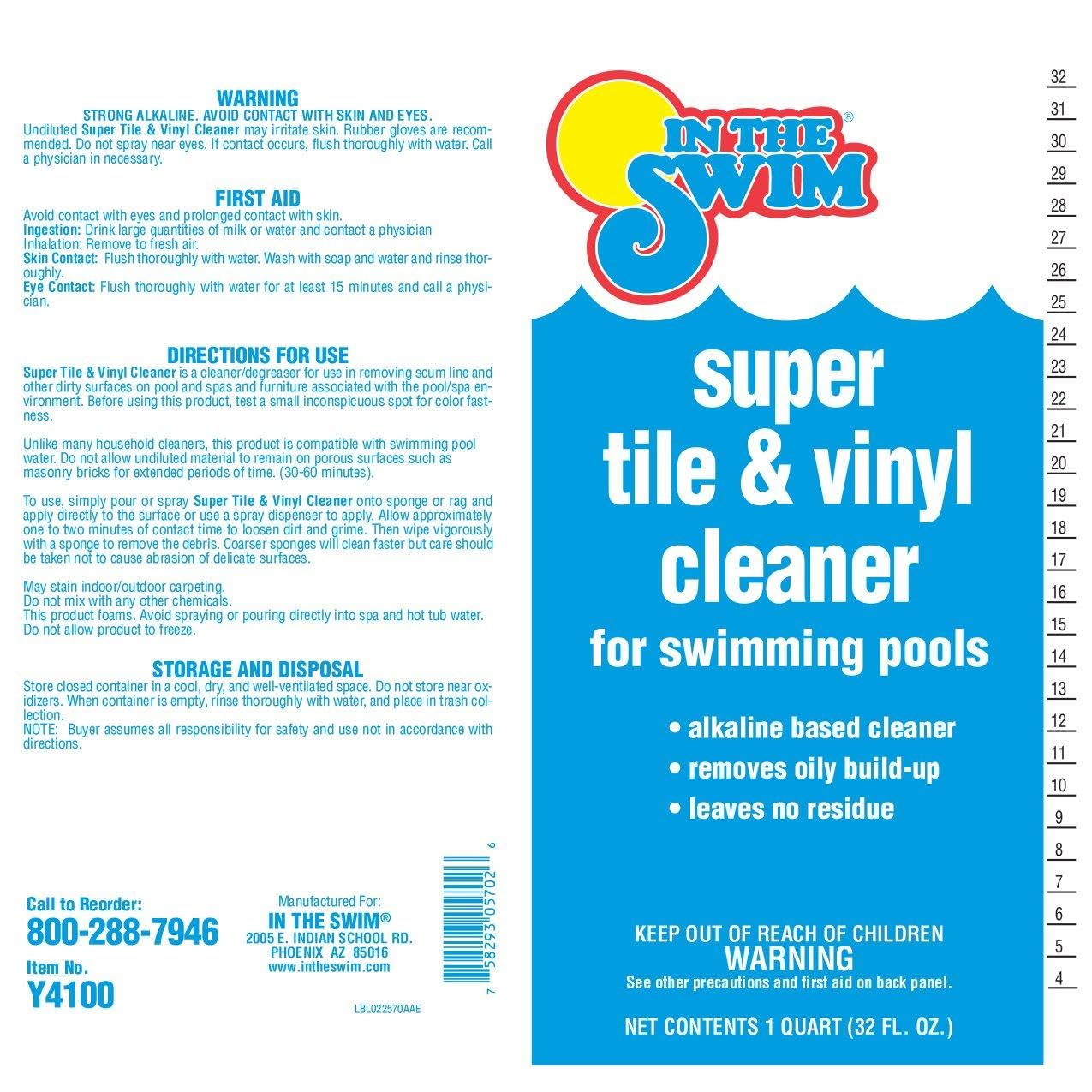In The Swim Super Pool Tile and Vinyl Cleaner - Oil and Grime Remover - Alkaline Based - 1 Quart