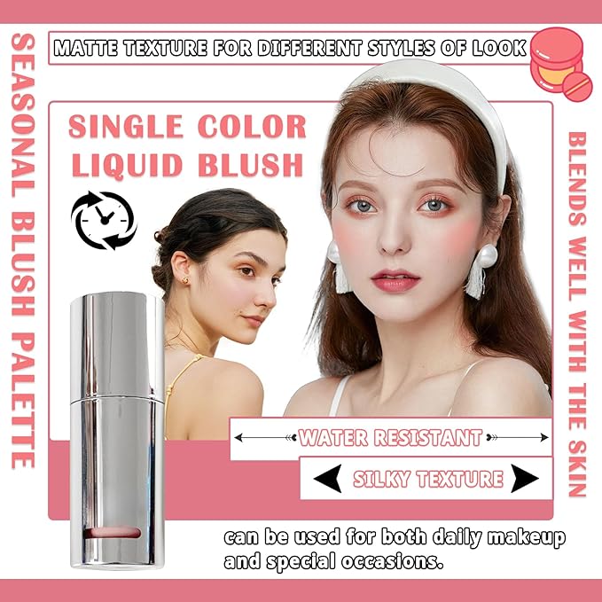 2Pcs Blush Cream for Cheeks,Face Matte Contour Blush Makeup,Buildable Shimmer Facial Cheek Blusher Shades,Blendable Cosmetic Makeup Blusher A4