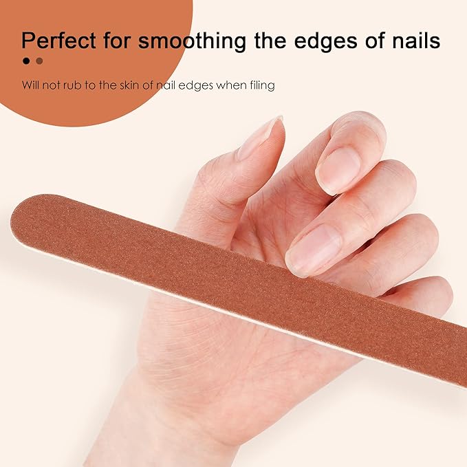 Canvalite Nail File Large Emery Boards for Nails, 180 Grit Nail Files for Natural Nails, Thin Emory Nail File Pack Manicure Tool for Home Use 12PCS
