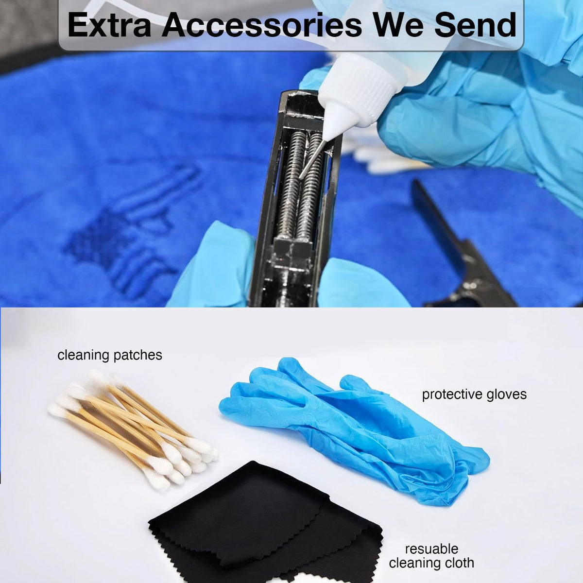 TactiClean Handgun Cleaning Kit, 25 in 1 Universal Gun Cleaning Kit for .22 .357 .38/9mm .40 .45 Caliber, Pistol Cleaning Kit Gun Brush Tools Gun Accessories