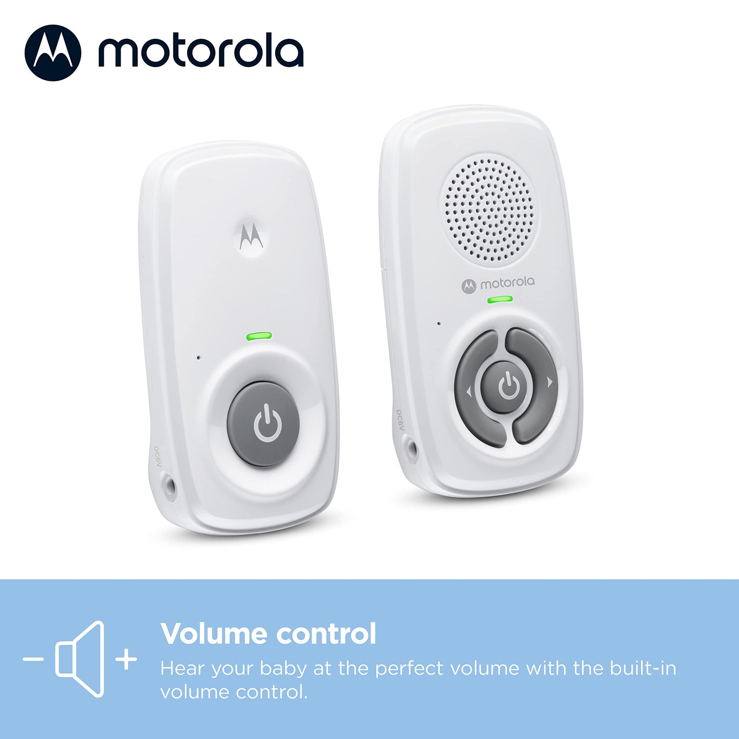 Motorola Nursery Baby Monitor Audio Only, No WiFi, Long Range AM21 with Private Connection, Cry Detection, Volume Control, Portable Parent Unit, Ideal for Safe Monitoring