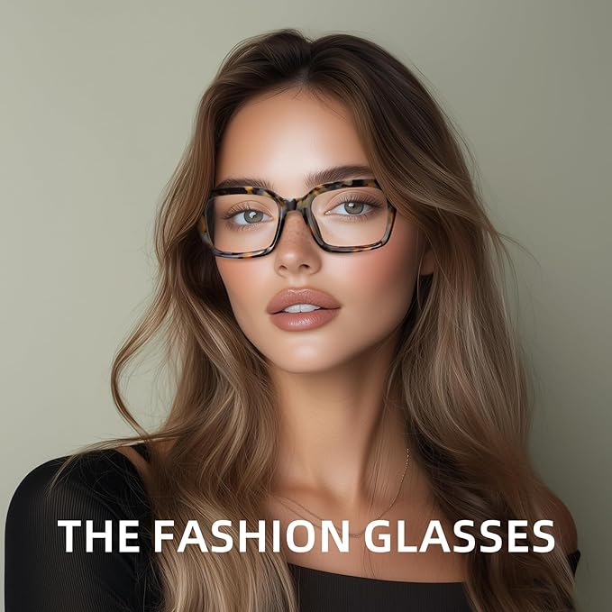 XVXV Reading Glasses for Women Men - Blue Light Blocking Readers Oversize Square Anti Glare with Spring Hinge