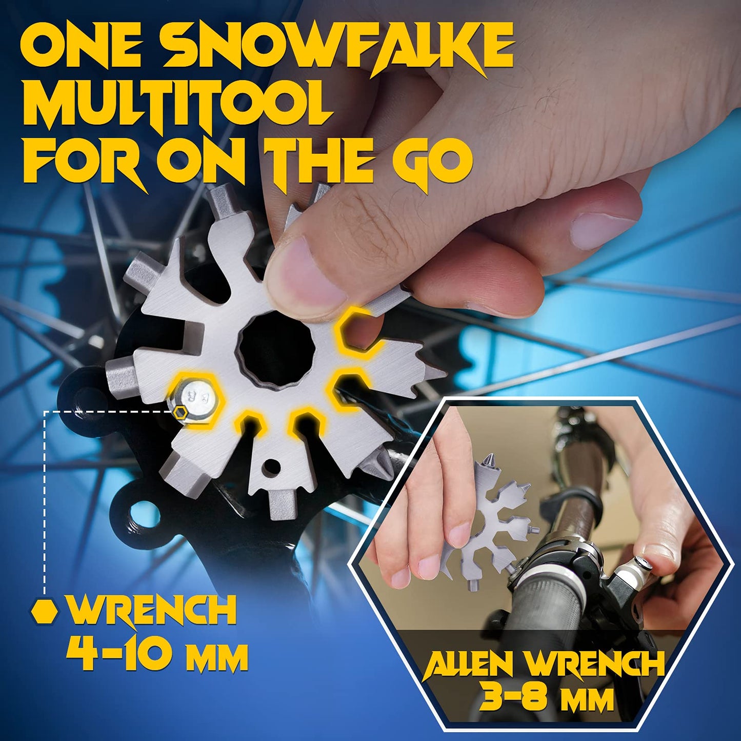 Christmas Stocking Stuffers for Women - Snowflake Multi Tools for Men, 20 in 1 Multitool Unique Cool Stuff Ideas Gadgets Gifts for Men Who Have Everything, Mini Portable Screwdriver Bottle Opener
