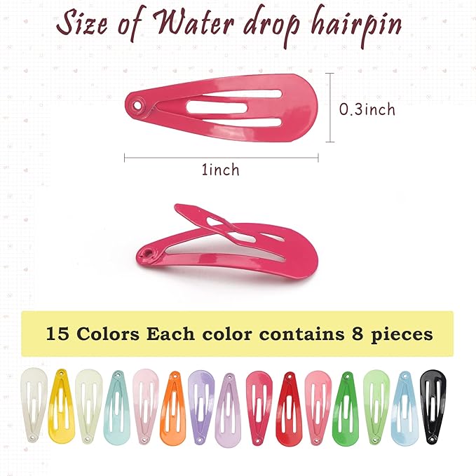 1Inch Snap Hair Clips, 120Pcs Small Clips for Little Girls, Baby Infant 3cm Candy Color Hair Clips Barrettes for Toddlers Hair Accessories