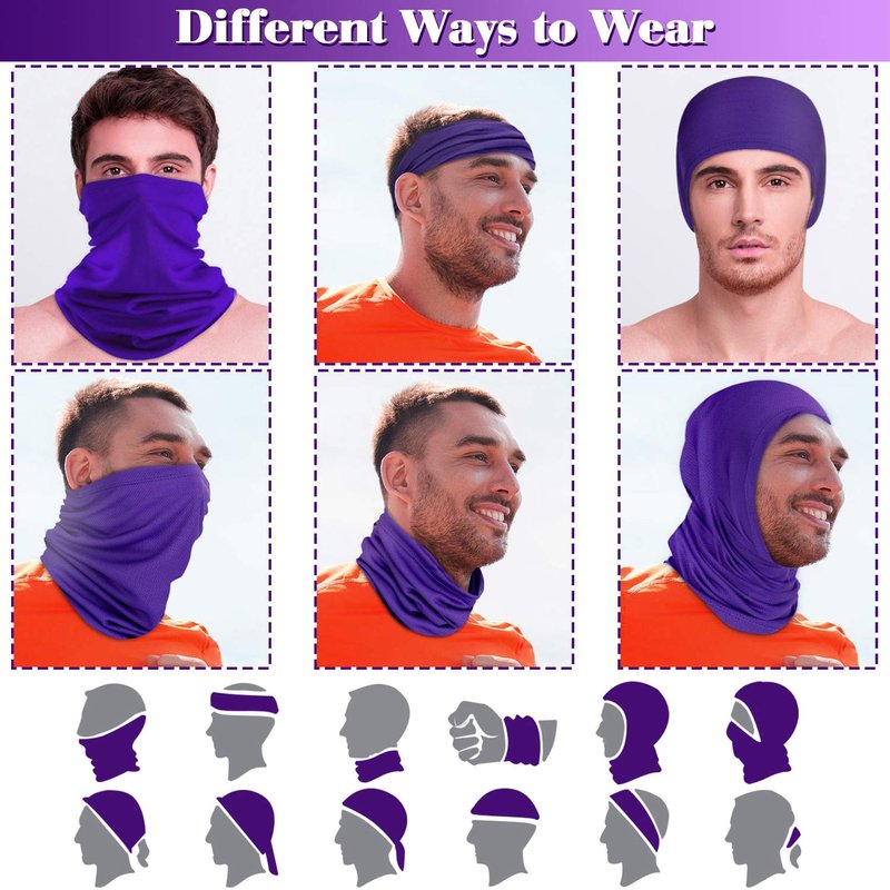 Geyoga 6 Pieces Summer UV Protection Cooling Neck Gaiter Face Clothing Neck Gaiter Mask Scarf Sunscreen Breathable Bandana(Delicate Colors)