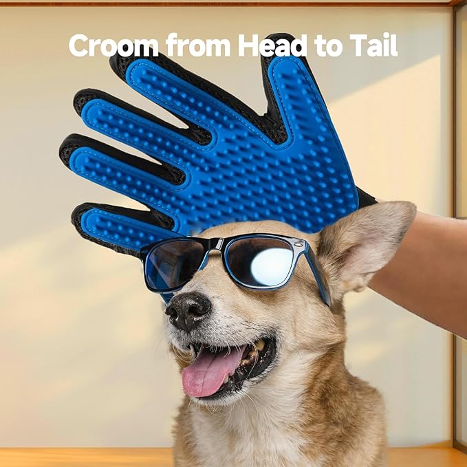 3 PCS Pet Hair Removal Glove and Pet Grooming Glove Kit for Cats & Dogs, Pet Hair Gloves & Dog Washing Gloves ，Reusable Magic Brush Pet Hair Remover Tool for Laundry，Carpet,Car Seat，Couch