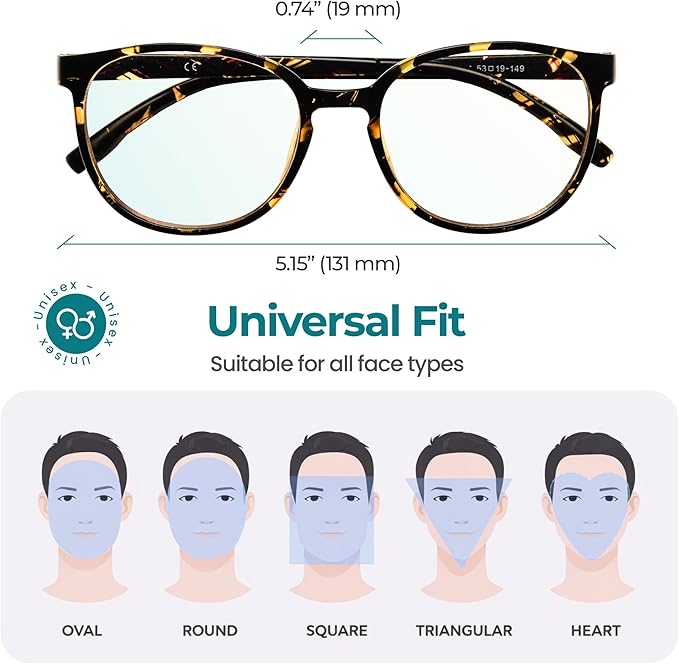 Prospek Blue Light Glasses Reading for Men and Women, For Computer Use, Blue Light Protection, Clear Lens 0 to +3.0 Diopters