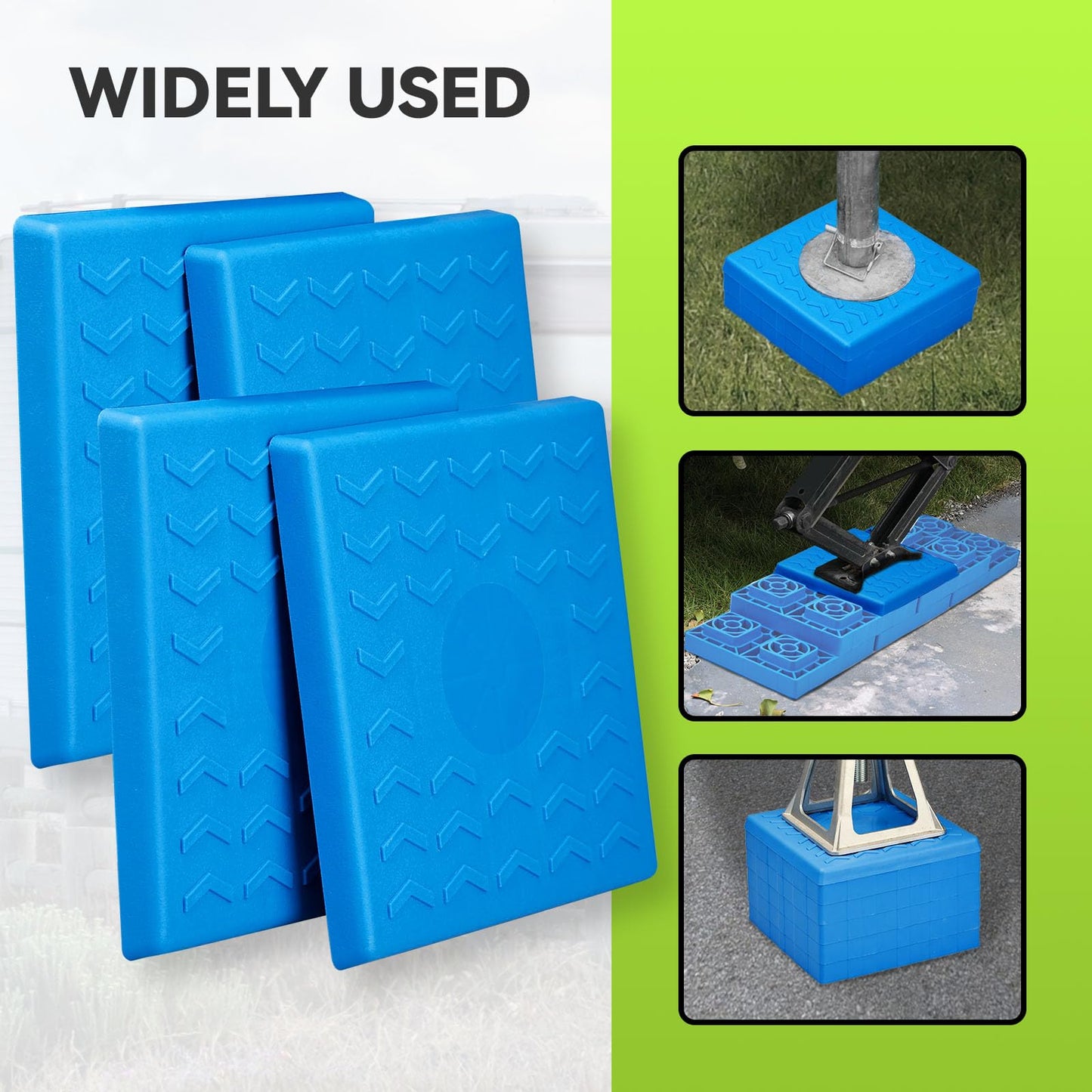 RVMATE RV Leveling Block Top Cover, 4 Pack RV Jack Pad, Interlocking Leveling Block Cap for Camper, Travel Trailer