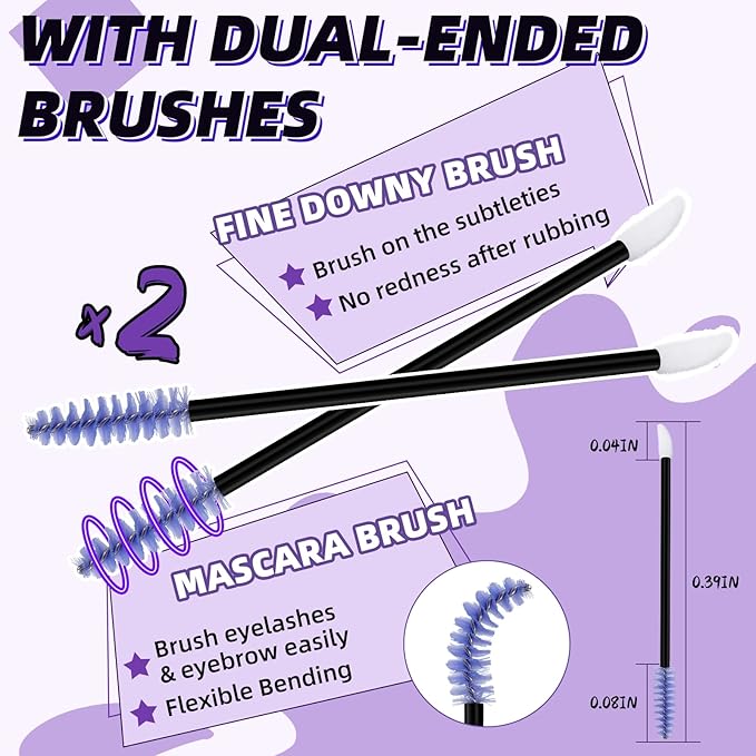 B&Q Lash Glue Remover Lash Glue Remover 2-in-1 Kit Lashs Cluster Glues for Eyelash Clusters with Gentle Lash Removers Waterproof Quick-Dry Formula Portable Travel-Friendly Design(Bond and Remover）
