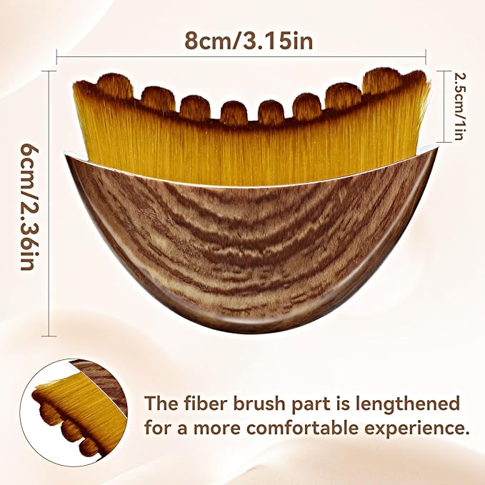 Lymphatic Contour Face Brush - Lymphatic Drainage Makeup Brushes for Sculpting & Lifting, Anti-Puffiness Detox Massage, Boosts Skincare Absorption & Glow, Soft Bristles for All Skin Types(Brown-2 pcs)