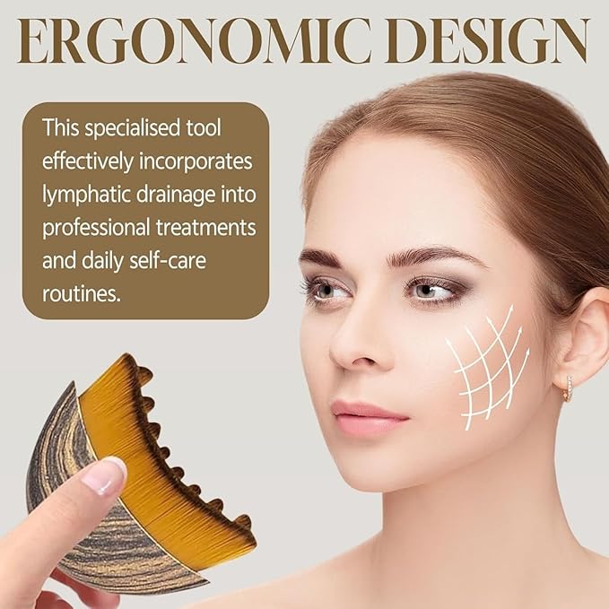 New Lymphatic Contour Face Brush, Contour Face Brush for Lymphatic Drainage, Ergonomically Designed to Fit the Skin Precisely, Face Lifting Tool for Skincare Routine|Portable Gua Sha Alternative (1PC)