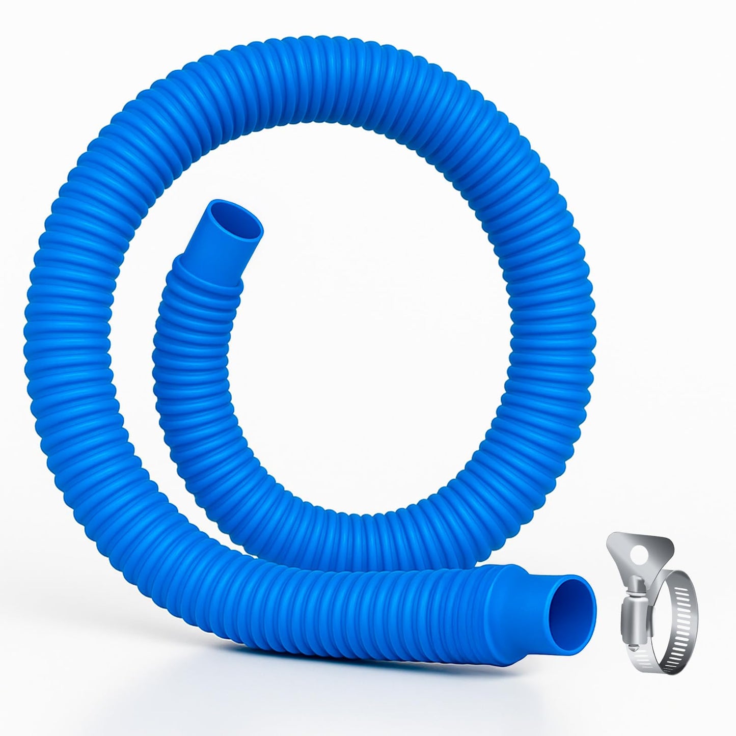 Homyplaza Replacement Pool Hoses for Above Ground Pools, 2 Pack, 1-1/4" Diameter x 59" Length, Includes 4 Metal Clamps, Compatible with All 1.25" Pool Filter Pumps