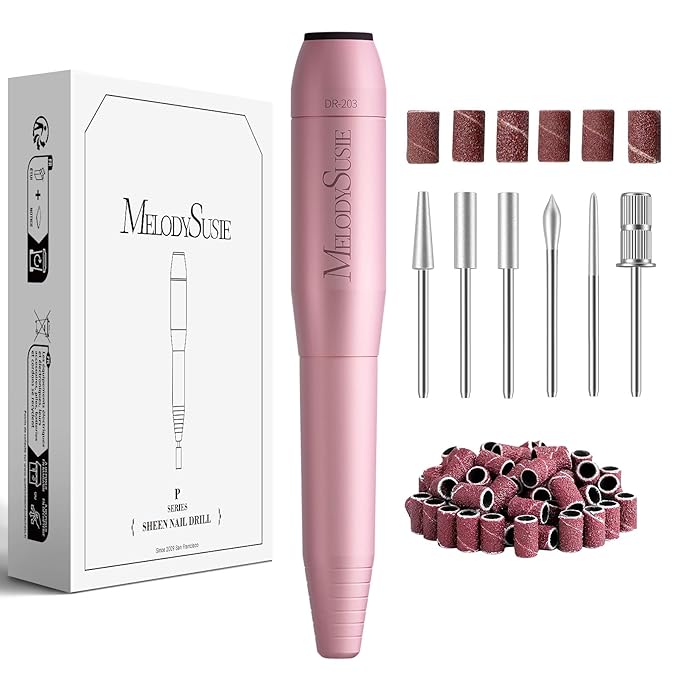MelodySusie Pen-Shaped Portable USB Nail Drill, PC120I 20000RPM Electric Nail File with Compact Design for All Nail Care, Manicure Polishing, Shaping & Gel Removal at Home for Beginners