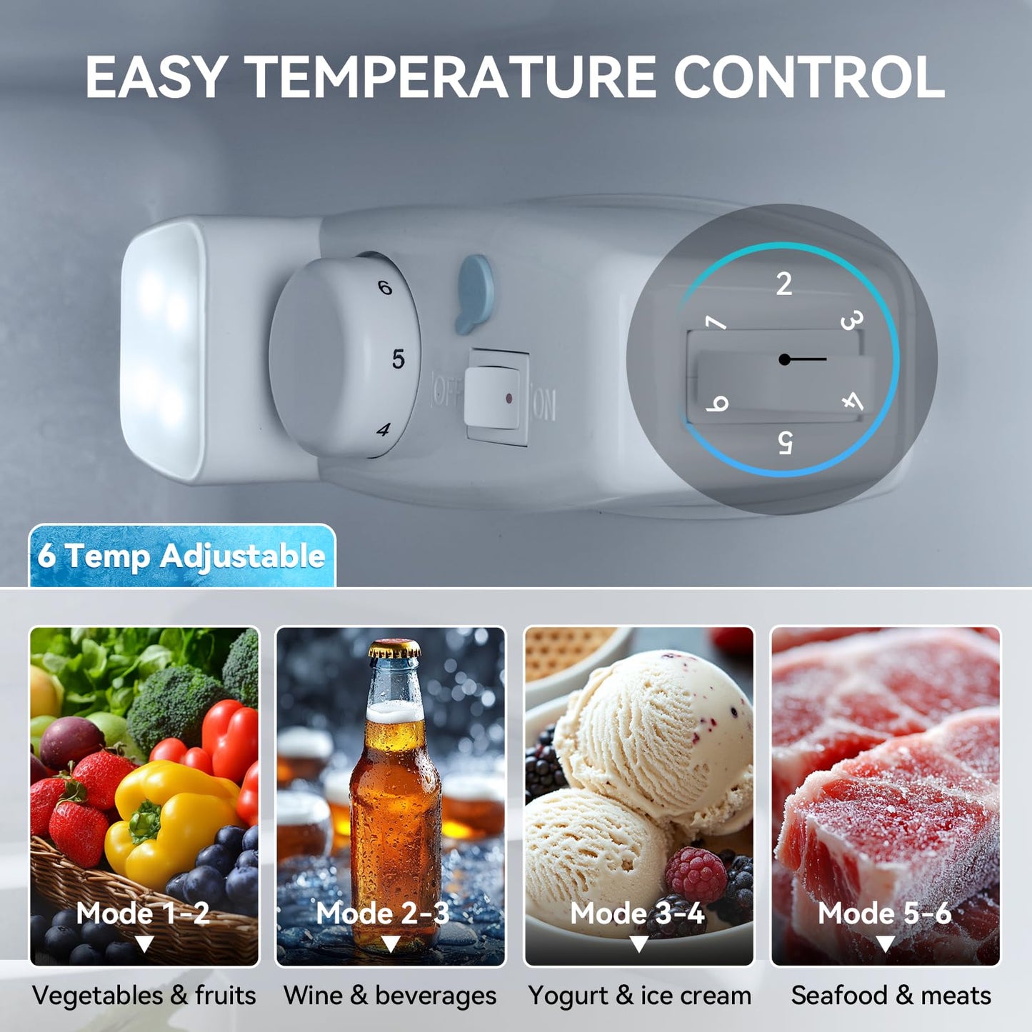 Anypro 4.0 Cu.Ft Fridge with Freezer, Double Door Refrigerator with 6 Level Thermostat, Silver