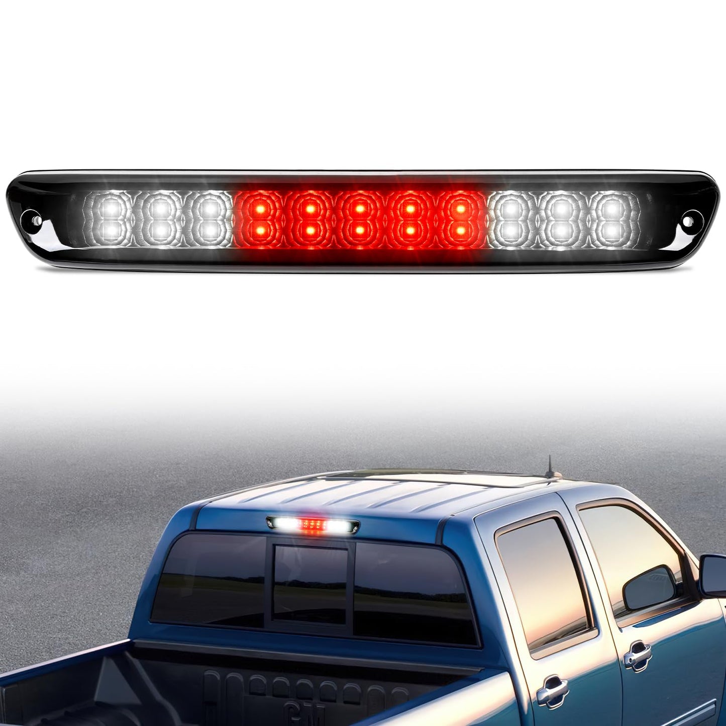 Nilight Third Brake Light Tail High Mount 3rd Stop Cargo Reverse LED Lights Smoked Lens Compatible with Chevy Colorado and GMC Canyon 2004 2005 2006 2007 2008 2009 2010 2011 2012 Pickup Truck