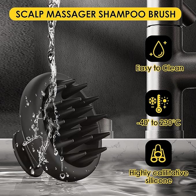 MZEL Silicone Scalp Massager Shampoo Brush for Hair Growth, Beard Brush for Men, Face & Beard Scrubber Exfoliator, Wet Dry Shower Head Scalp Massager for Exfoliating Dandruff, Gifts for Him Father