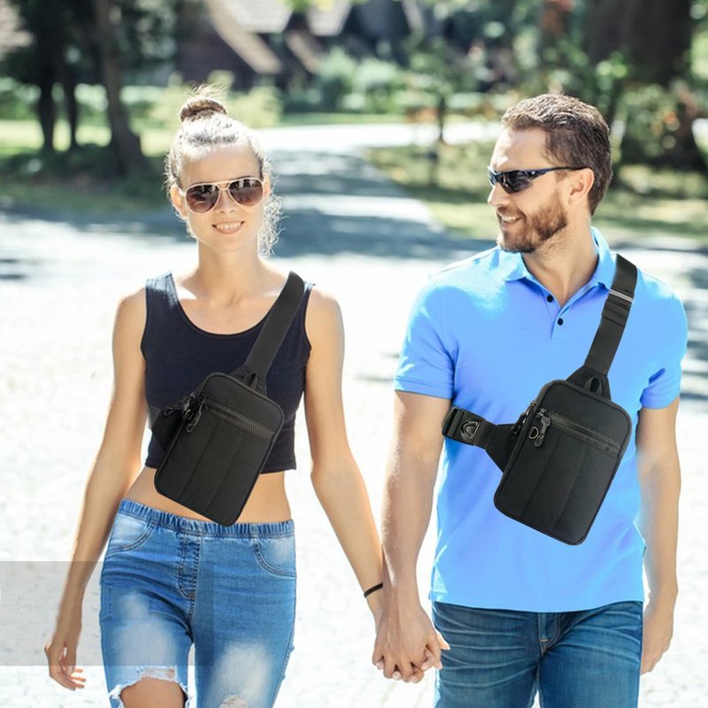Vpoofree Mini Anti Theft Sling Bag for Men Crossbody,Small Chest Bag Casual Trendy Waterproof Lightweight Phone Crossover Daypack (Black mini anti theft crossbody sling bag)