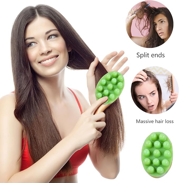 2Pcs Silicone Massage Bar Soap Molds, Handmade Soap Molds for Soap Making, 3D Hair Comb Ice Mold Scalp Massager, Hair Brush Soap Bar Silicone Mold, Food Grade Soap Mould Massage Moulds