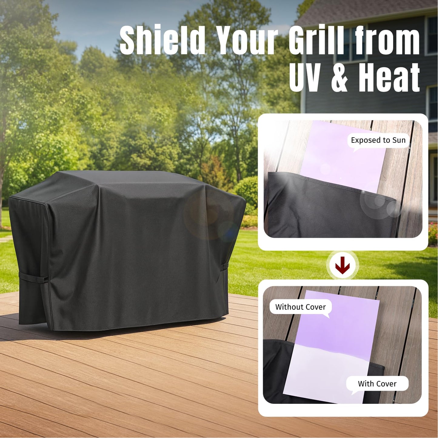 SHINESTAR Griddle Cover for Blackstone 28 Inch Griddle with Hood, Heavy Duty 5483 Flat Top Grill Cover with Velcro, Waterproof & UV-Resistant BBQ Cover for Blackstone 2-3 Burner Grill