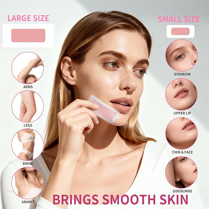 58 PCS Wax Strips - 38 Facial & 20 Body Waxing Kit for WomenÃ¢ÂÂ s Hair Removal,Wax Strips for Face,Eyebrow,Body, Arms, Legs, Chest, Back, Bikini/Brazilian Waxing Strips & 4Calming Oil Wipes