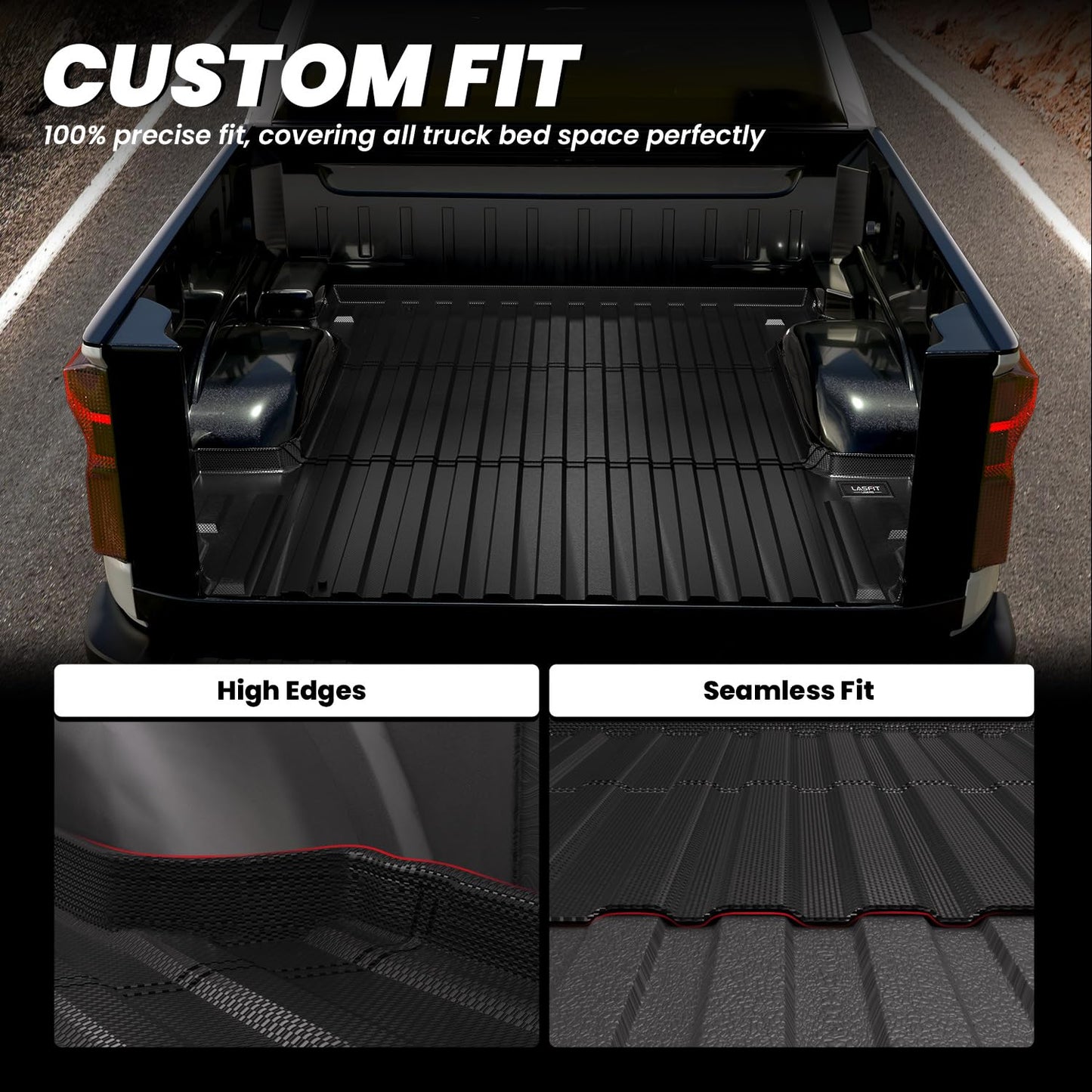 LASFIT Truck Bed Mat 2019-2026 for Chevrolet Chevy Silverado 1500 | GMC Sierra 1500 (Only Fit 5.8FT Bed), Bed Liner for Chevy Silverado GMC Sierra 1500, Not Fit Optional CarbonPro Bed