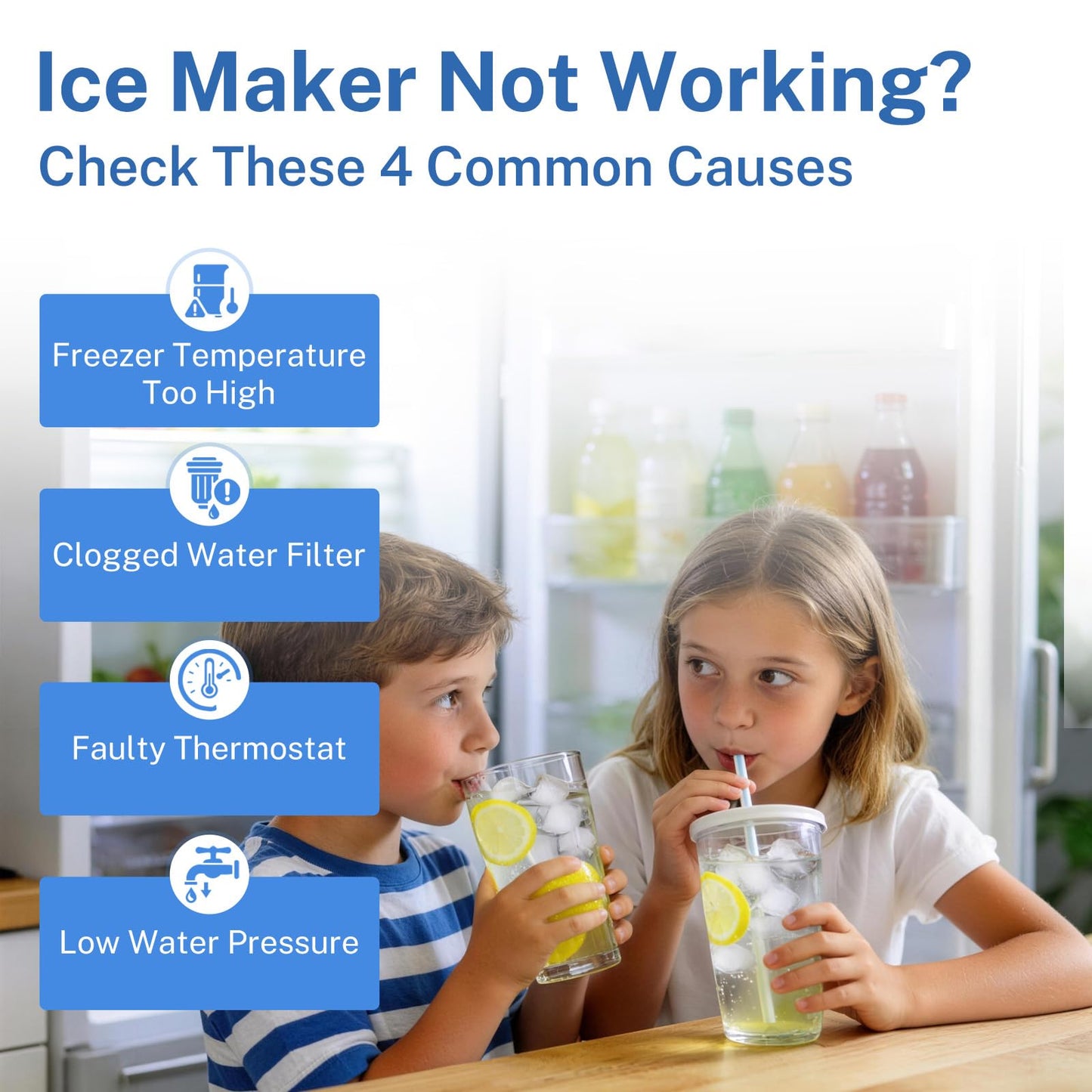 Nurfosttek 2198597 Ice Maker, 185W 115V 60Hz, Compatible with Whirlpool Maytag KitchenAid Amana Refrigerator, Replaces W10122502 626663 1016069 2198678, High Efficiency Ice Making