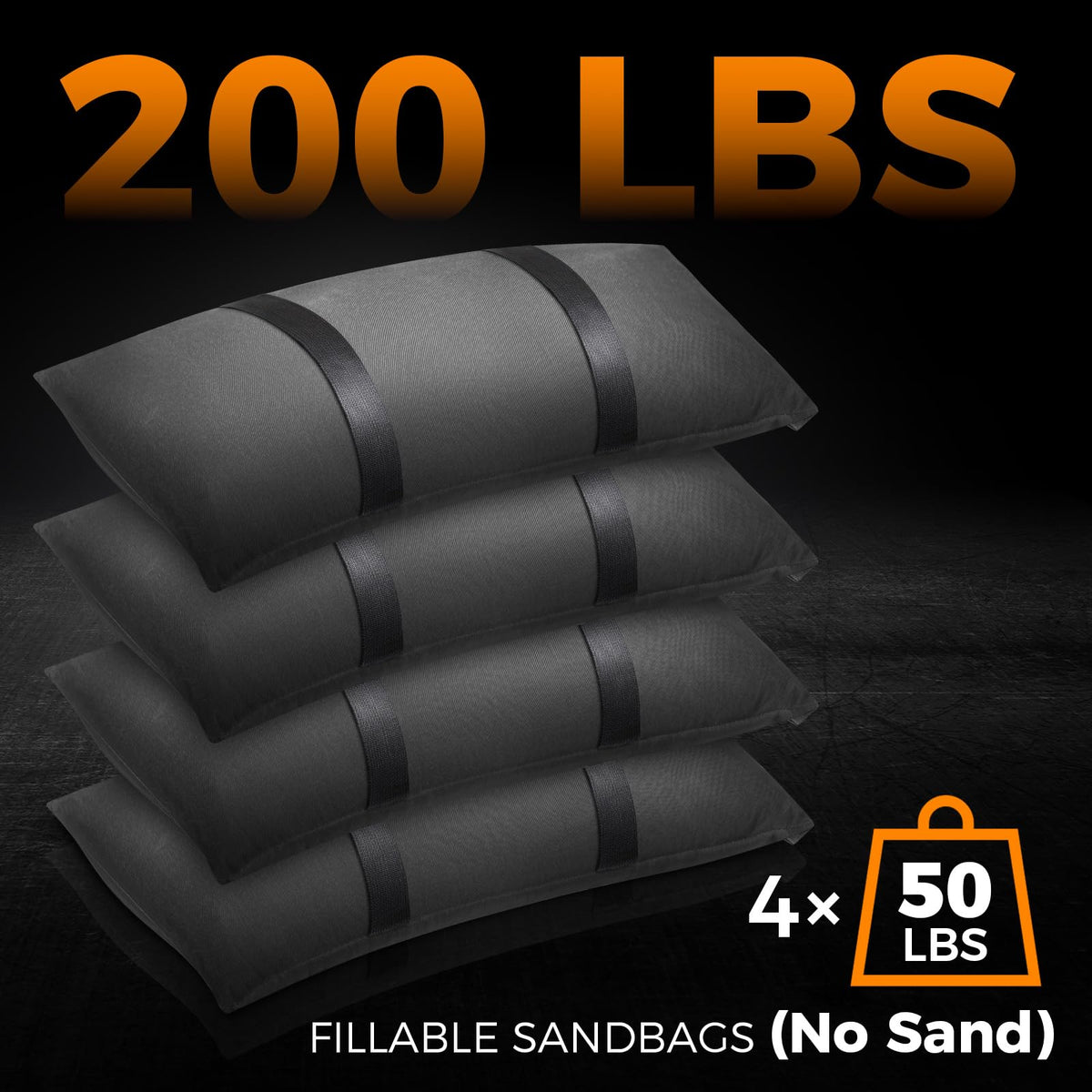 200 LBS Umbrella Base Weights Sandbags, 4 Packs Sand Bags for Weight, Weatherproof Fillable Heavy Duty Weight Sandbag for Outdoor Furniture Backyard Umbrella Garden Trampoline Poolside Accessories
