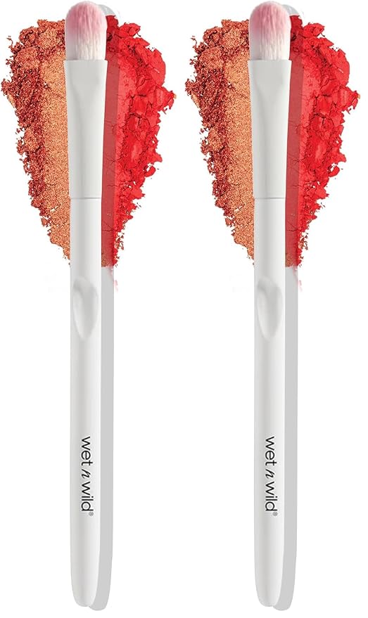 wet n wild Eyeshadow Brush,Precision Blending Application,Soft Synthetic Fibers,Ergonomic Handle for Comfortable Precision Control,(Pack of 2)