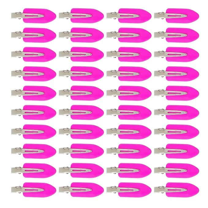 Creaseless Hair Clips for Women Styling 40Pcs Getting Ready No Crease Hair Clips for Bangs Setting No Bend Dent Makeup Clip Application Skincare Clip (rose)