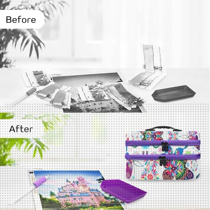 ZORETCO Diamond Painting Storage Box, 240 Slots Bead Storage Containers with Tools Kit for Diamond Art Accessories Beads Organizer Craft Jewelry