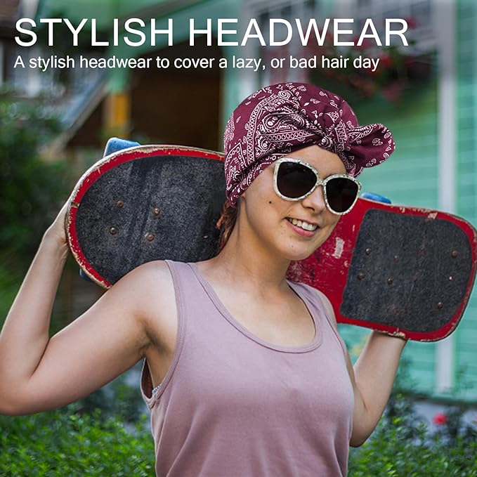 Ababalaya Satin Lined Beanies for Women Chemo Headwear Silky Lined Cotton Sleeping Cap