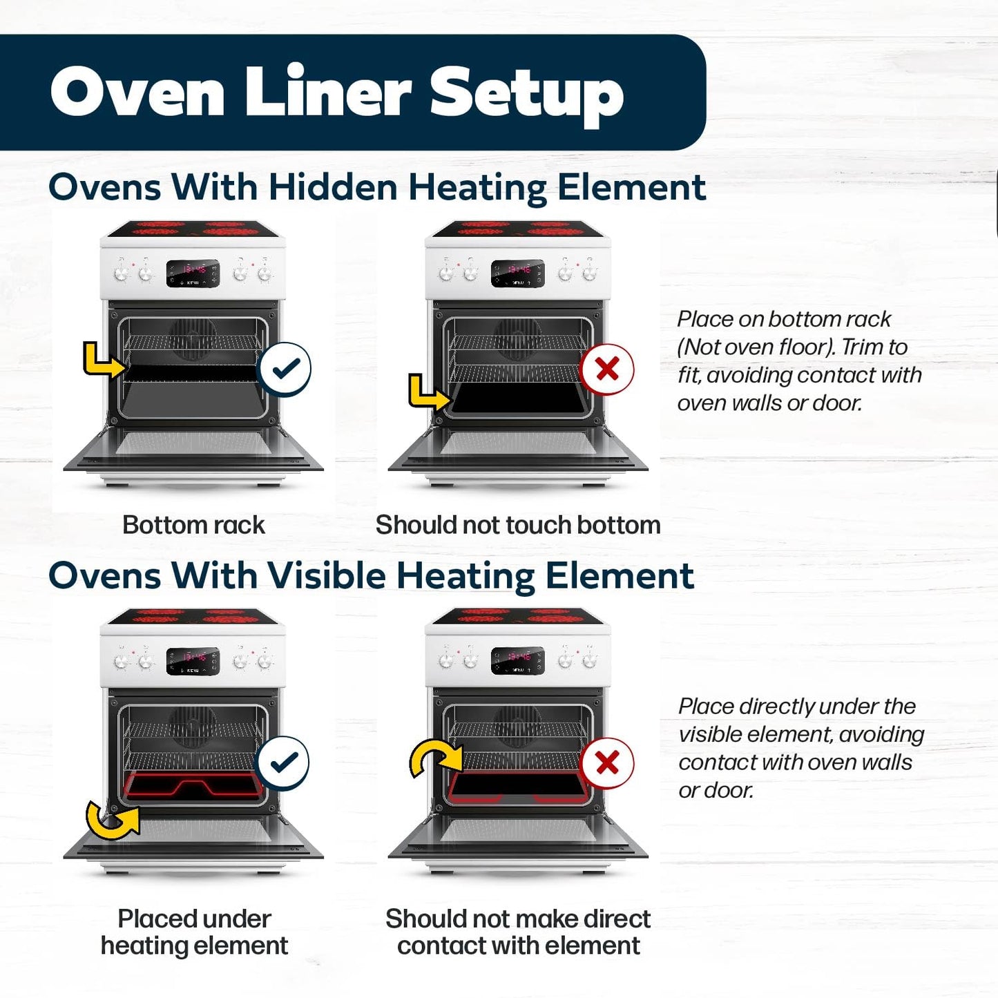 Cooks Innovations Non-Stick Oven Protector Mat - 2 Heavy Duty Nonstick Oven Rack Liners to Protect Convection, Electric, Gas, & Microwave Ovens - BPA & PFOA Free Heat Resistant Baking Mat