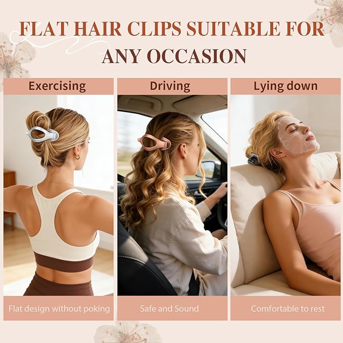 10 Pcs Flat Hair Clips for Women French Concord Claw Clips for Thick and Thin Hair Claw Clips Duck Billed Barrettes Hair Accessories for Women and Girls (Metal)