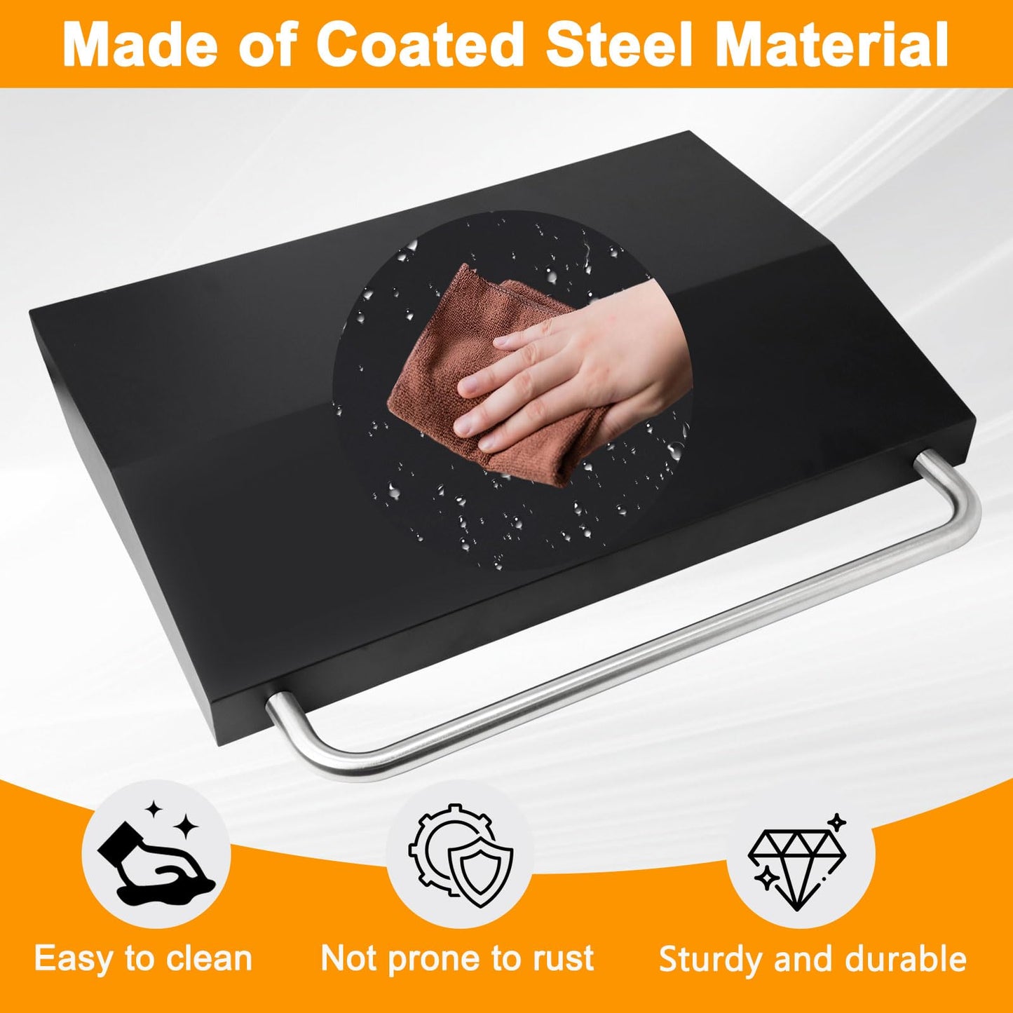 Criditpid Hard Cover Hood for Blackstone 28 inch Griddle Lid with Rear Grease System, Blackstone Hood 28 Inch Hard Top Lid with Handle, Black