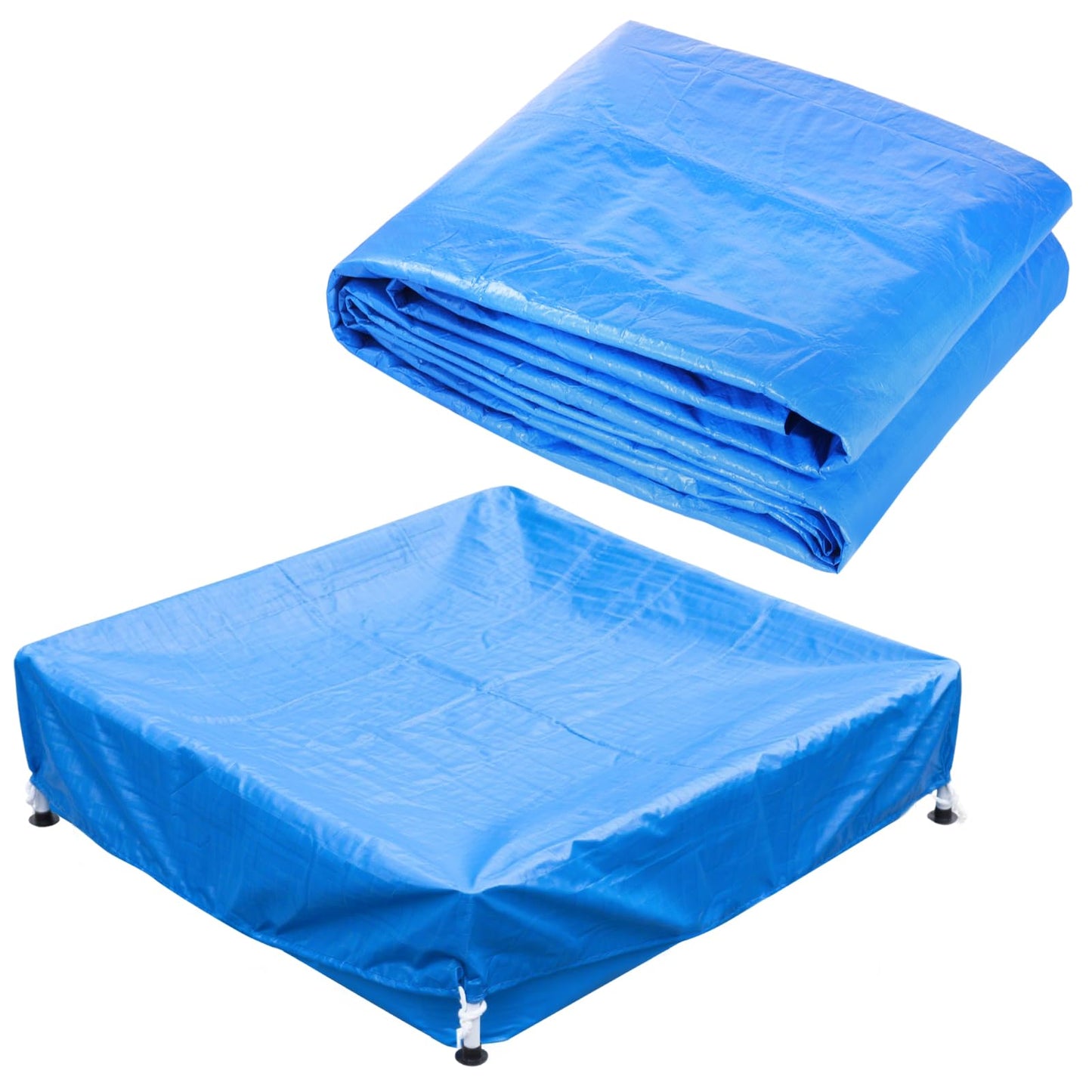 4 Feet x 4 Feet x 12 Inch Mini Frame Pool Cover Kiddie Pool Cover Waterproof Above Ground Frame Kiddie Swimming Pool Cover for Outdoor Backyard Teaching (Cover Only)