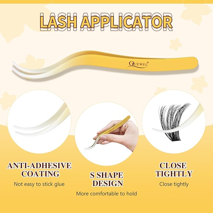 QUEWEL Lash Clusters Kit, 320Pcs 80D+100D 3D Lash Cluster Eyelash Extensions 12-18mm Volume Lash Clusters Kit with Lash Bond and Seal and Lash Tweezers Easy DIY at Home(80+100D 3D Kit)