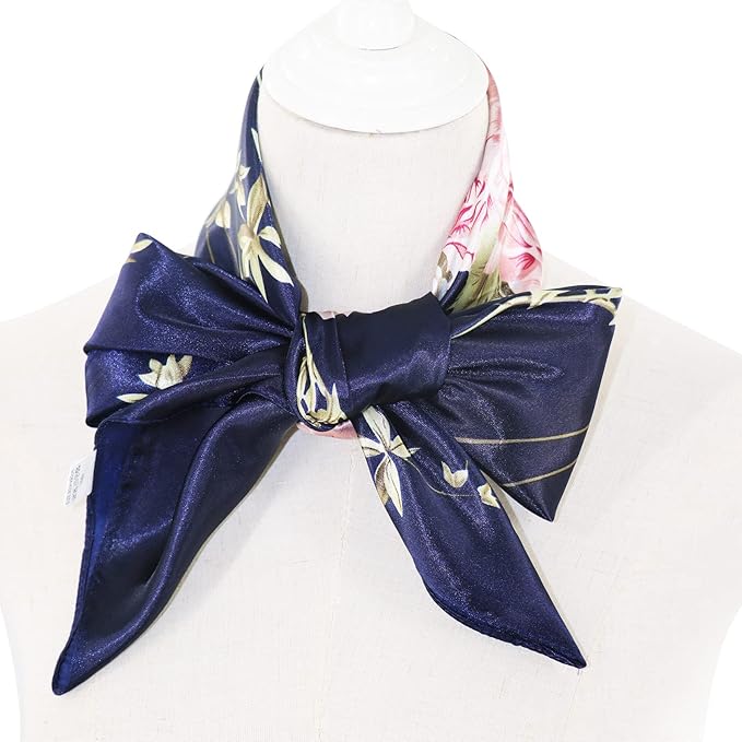 vimate 35" Square Silk Like Head Scarf - Women's Fashion Satin Scarf Bandana for Hair Wrapping at Night.