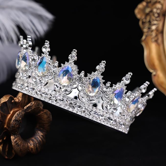 Queen Crown for Women Crystal Tiara for Women Rhinestone Wedding Headband for Bride Hair Accessories for Costume Birthday Party Prom