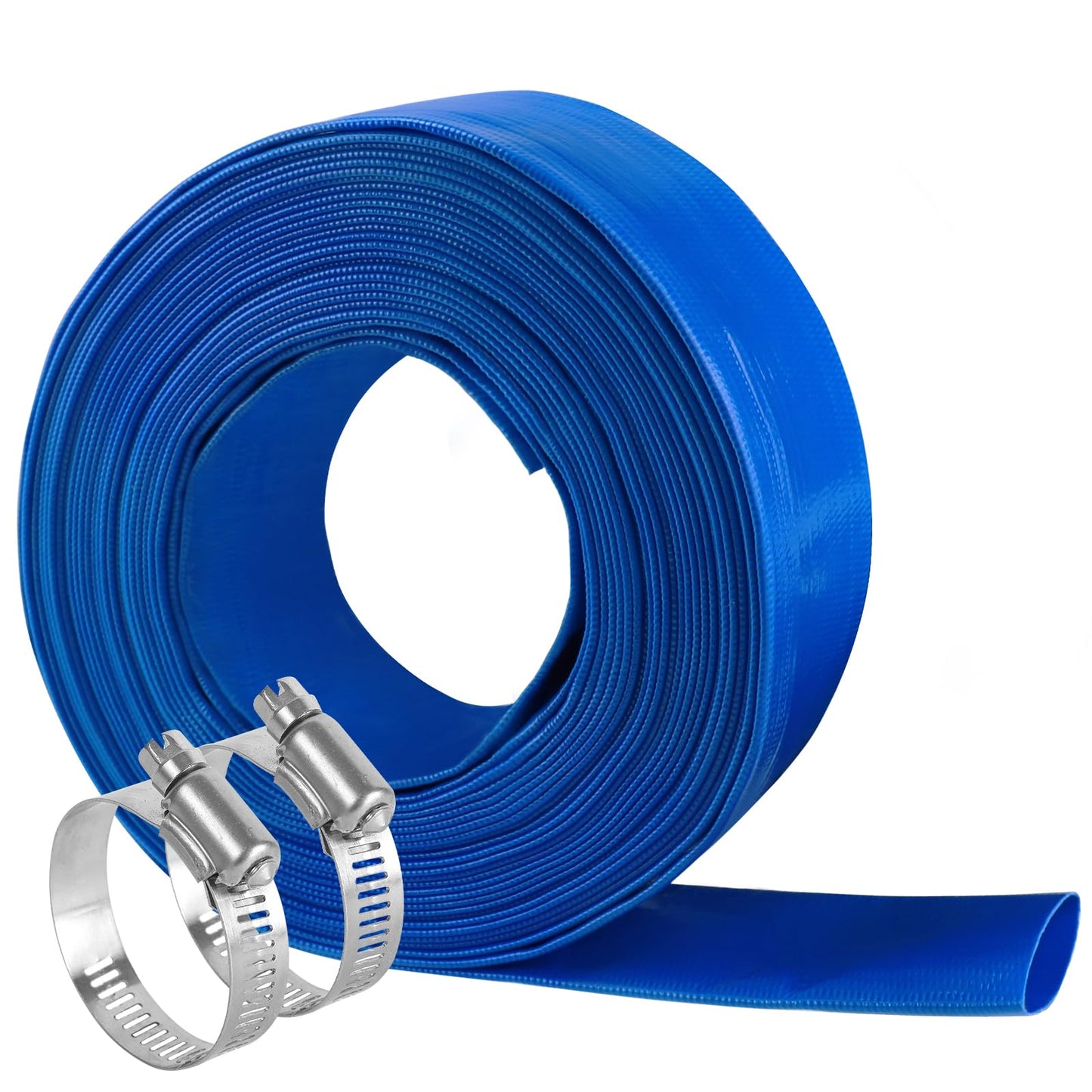 Eastrans 2.5" x 50 FT Pool Backwash Hose,Flat 4 inch Width,Heavy Duty Flat Discharge Hose,Weather and Burst Resistant, Best Pool Hoses for Inground Pools,Pool Filter Hose & Pool Drain Hose